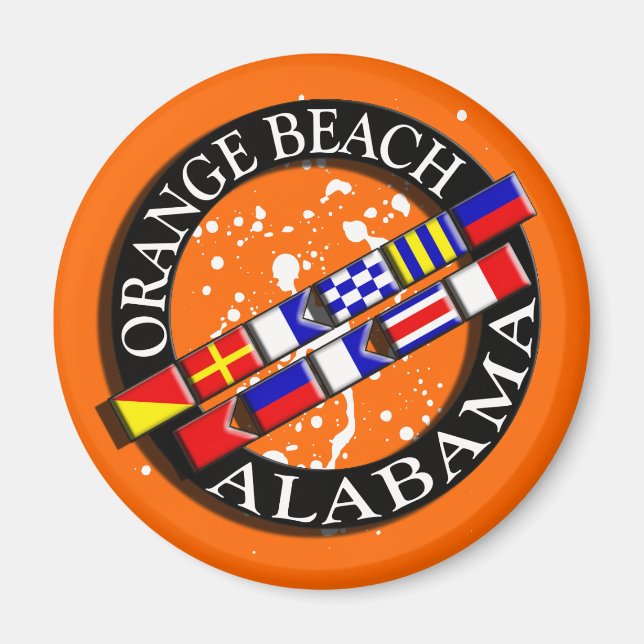 Orange Beach Nautical Magnet (Framsidan)