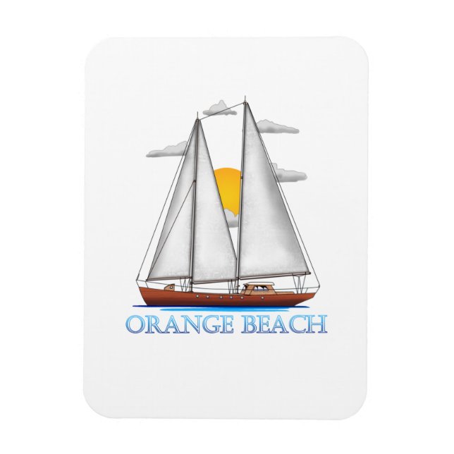Orange Beach Nautical Sailing Sailor Magnet (Vertikal)