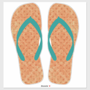 Orange Beachy flinflip flopsstrandSandals Klistermärken