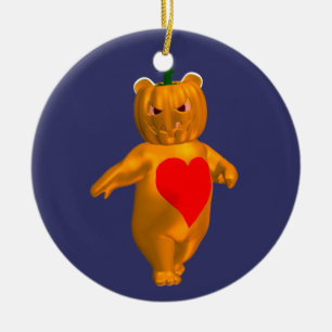 Orange Bear Julgransprydnad Keramik