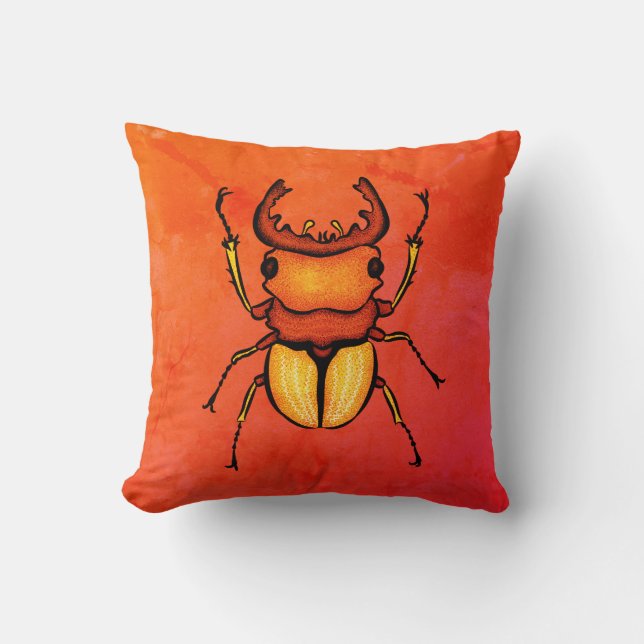 Orange Beetle Roligt - Insekt Älskare Delight Kudde (Framsida)