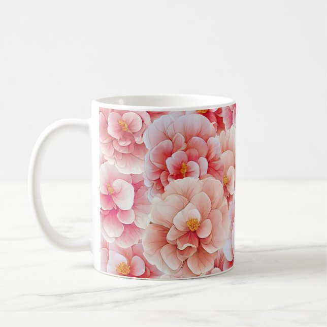 Orange Begonia Flowers Kaffemugg (Vänster)
