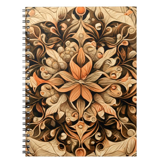 Orange Beige Brown Dekoration - estetisk bakgrund Anteckningsbok (Framsidan)