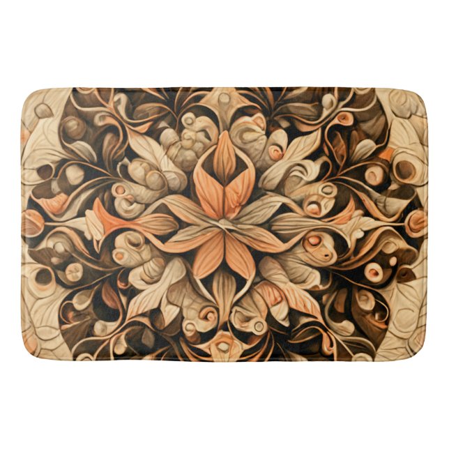 Orange Beige Brown Dekoration - estetisk bakgrund Badrumsmatta (Framsidan)