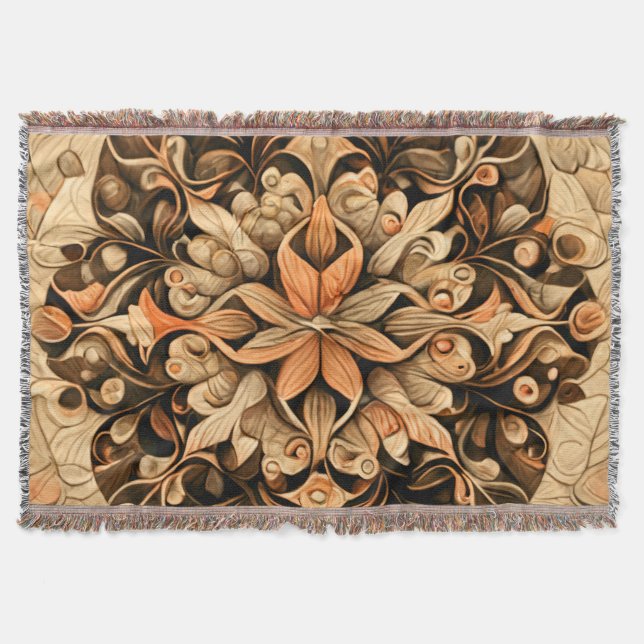 Orange Beige Brown Dekoration - estetisk bakgrund Filt (Framsidan)