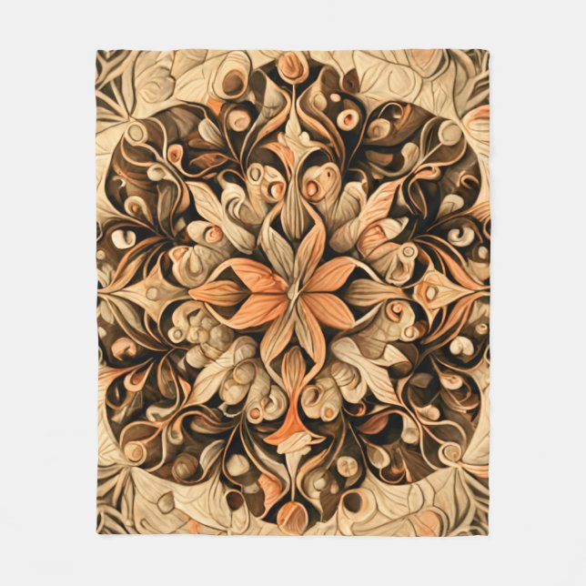 Orange Beige Brown Dekoration - estetisk bakgrund Fleecefilt (Framsidan)