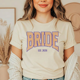 Orange + Beige Randig Navy Brud T-Shirt