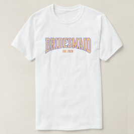 Orange + Beige Randig Navy BRUDJUNGFRU Senterfest T Shirt