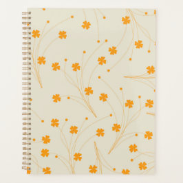 Orange Beige Retro Y2K 70s Flower Mönster