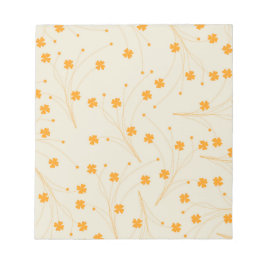 Orange Beige Retro Y2K 70s Flower Mönster Anteckningsblock