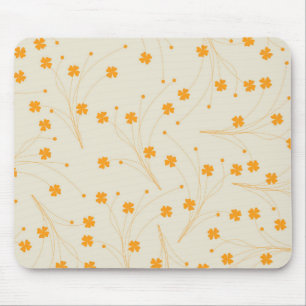 Orange Beige Retro Y2K 70s Flower Mönster Musmatta