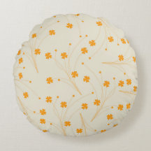 Orange Beige Retro Y2K 70s Flower Mönster