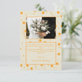 Orange Beige Retro Y2K 70s Flower Mönster Tack Kort