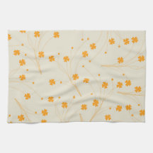 Orange Beige Tropical Blommigt Botanical Summer