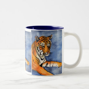 Orange Bengal Tiger Watercolor Art Mugg eller Kopp