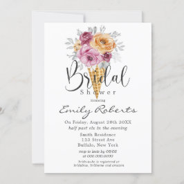 Orange Berry Rosa Ice Cream Cone Möhippa Inv Inbjudningar