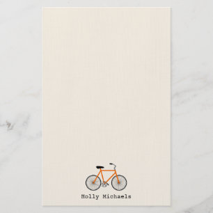 Orange Bicycle Personlig Stationery Brevpapper
