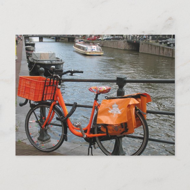 Orange Bicycle Postcard Vykort (Framsida)