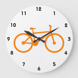 Orange Bicycle Stor Klocka