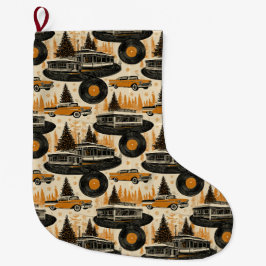 Orange Biljerseyd Mantel Nostalgi Stor Julstrumpa