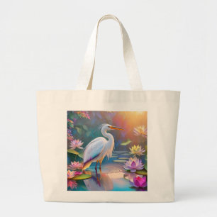 Orange Billed White Heron Fantasy Bird Jumbo Tygkasse