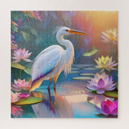 Orange Billed White Heron Fantasy Bird Pussel