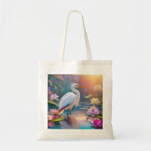 Orange Billed White Heron Fantasy Bird