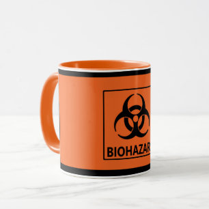 Orange "Biohazard" mugg