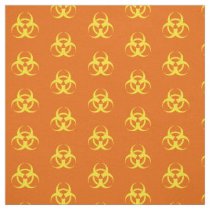 Orange Biohazard Symbol Fabric Tyg