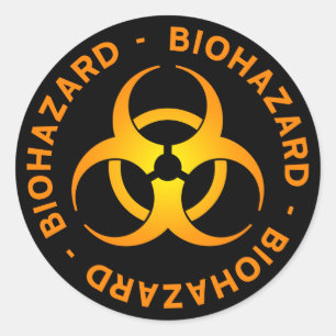 Orange Biohazard Symbol Sticker Runt Klistermärke