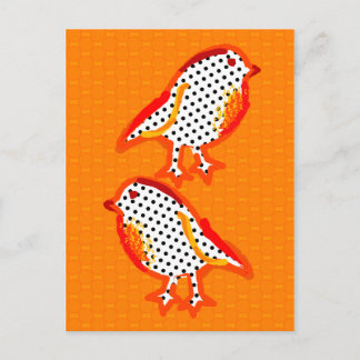 "orange bird" (digitalmålning) vykort