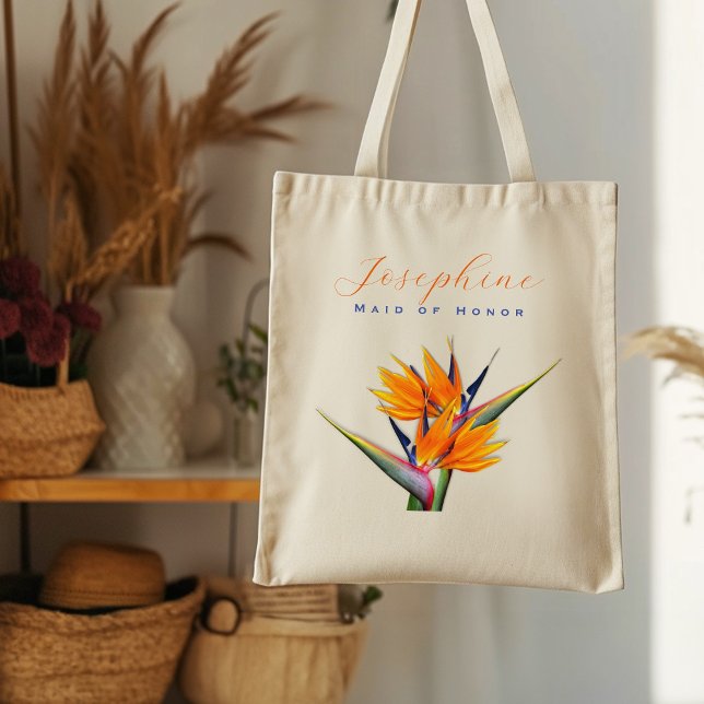 Orange Bird of paradise Flower Bridesmaid Tygkasse (Skapare uppladdad)