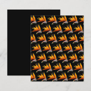 Orange Bird of Paradise på svart scrapbookpapper
