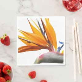 Orange Bird of Paradise-växt på vit blomma Pappersservett