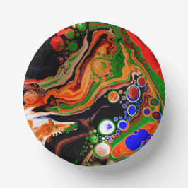 Orange, blå, Grönt, svart digital Fluid Art