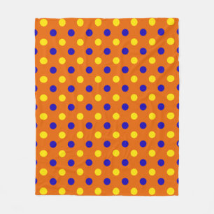 Orange Blå Gul Prickig Design Fleecefilt