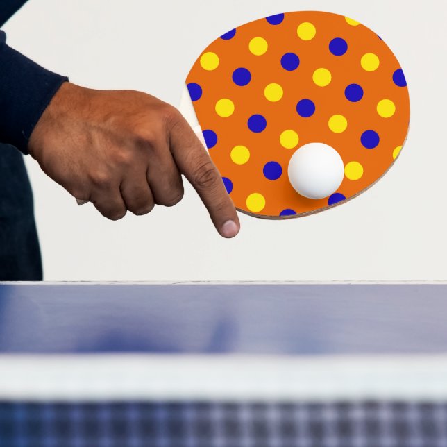 Orange Blå Gul Prickig Design  Pingisracket (Insitu)