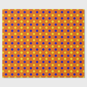 Orange Blå Gul Prickig Design Presentpapper