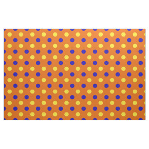 Orange Blå Gul Prickig Design Tyg