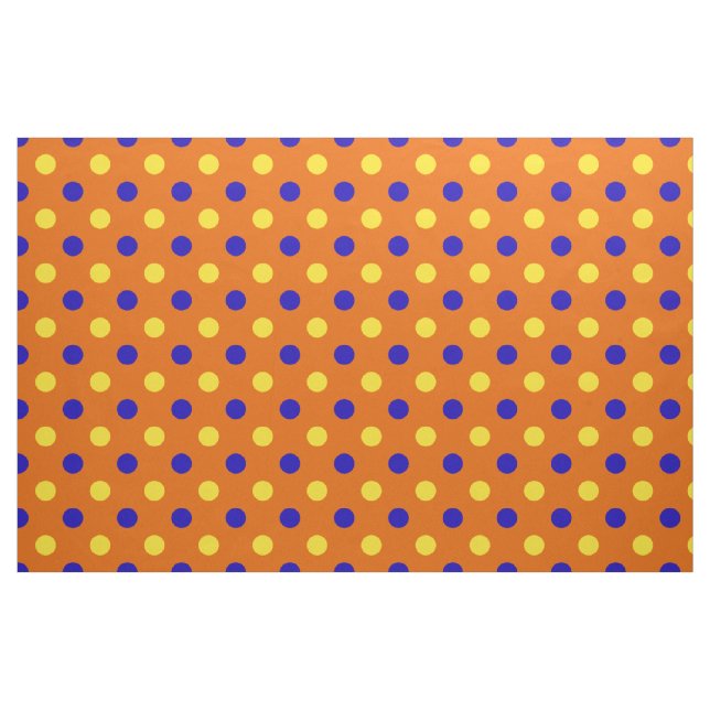 Orange Blå Gul Prickig Design  Tyg (Fat Quarter)