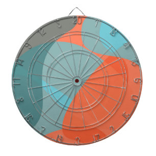 Orange, blå, modern, trendig vågigt organiska form darttavla