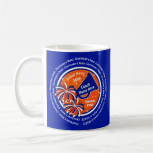 Orange, blå och vit Billigt, Cheer Coach Presente Kaffemugg