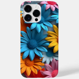 ORANGE BLÅ ROSA VITA 3D-UTSEENDE BLOMMOR