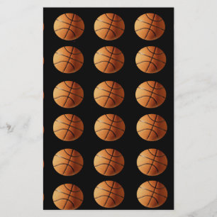 Orange Black Basketball Mönster Brevpapper