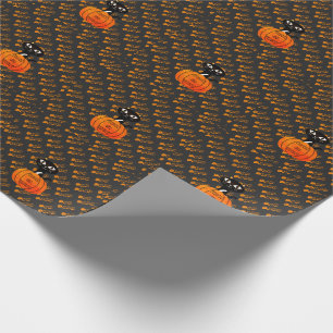 Orange Black Cat Pumpkin Bus eller godis Halloween Presentpapper