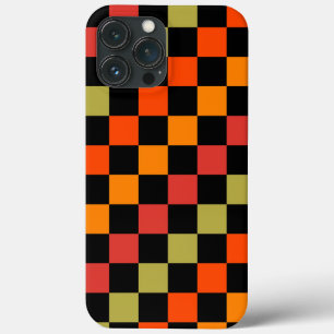 Orange Black Checkered Gingham Mönster