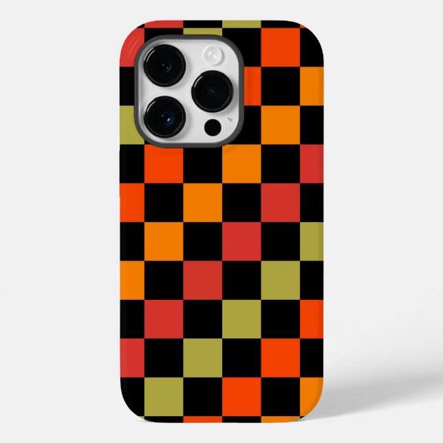 Orange Black Checkered Gingham Mönster (Baksida)