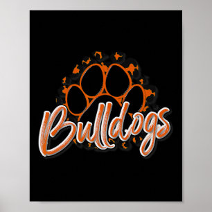 Orange Black Cheetah School Sportfantast Te Poster