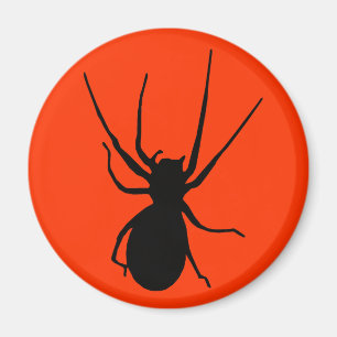 Orange Black Creepy Spider Magnet