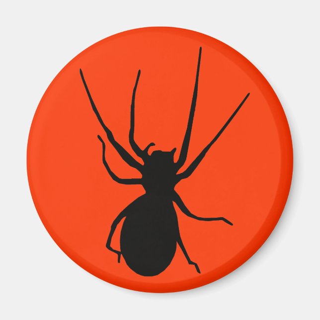 Orange Black Creepy Spider Magnet (Framsidan)
